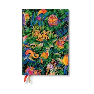 Immagine di Paperblanks Agende 12 Mesi 2024 Canzone delle Giungla, Orizzontale Midi (180 x 130), Inglese (Festività Internazionali)