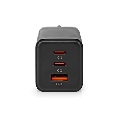 Immagine di NEDIS Caricatore Funzione di Ricarica Rapida PD3.0 18W / 20W 27W 36W 45W 60W 3.0/3.25A Numero uscite: 3 USB A 2X C