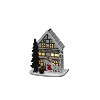 Immagine di Konstsmide Luci natalizie a LED, in legno, batteria o USB, colore: bianco