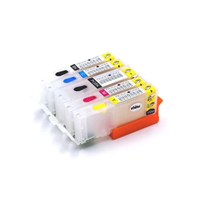 Immagine di vhbw cartucce vuote ricaricabili multicolore compatibile con Canon Pixma IP8750, IP7200, IP7250 stampante CISS (compatibile, confezione da 5 + chip)