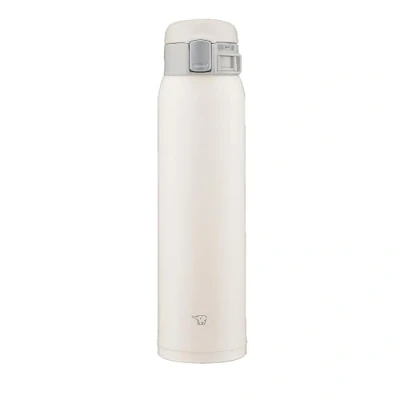 Immagine di Zojirushi SM SF60 WM Borraccia per acqua, bevanda diretta, apertura one touch, tazza in acciaio inox, 600 ml, colore: bianco chiaro