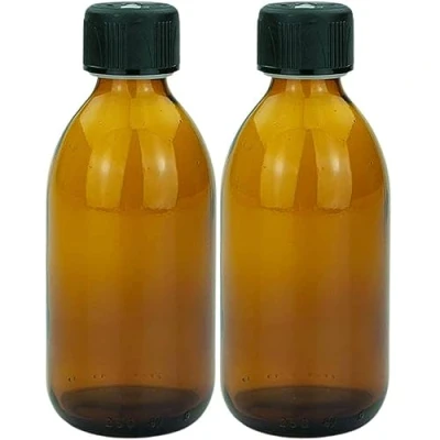 Immagine di mikken 2 bottiglie di vetro marrone da 250 ml con tappo a vite