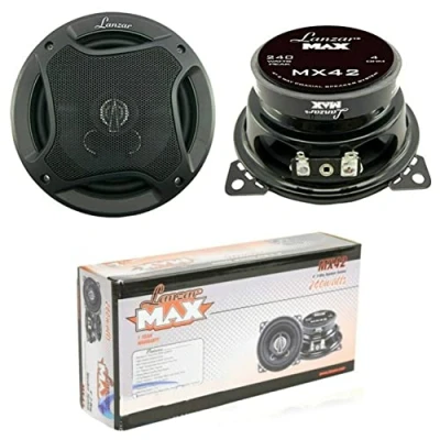 Immagine di COPPIA DI ALTOPARLANTI DIFFUSORI LANZAR MX42 MX 42 10,00 CM 100 MM 4&quot; 480 WATT MAX 240 RMS DA PREDISPOSIZIONE AUTO SISTEMA A 2 VIE COASSIALI PER ALLOGGIAMENTI STANDARD