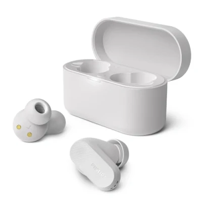 Immagine di Philips TAT3509WT Cuffie Bluetooth True Wireless In Ear con cancellazione del rumore Auricolari piccoli, suono naturale, bassi dinamici, custodia tascabile, chiamate chiare Bianco