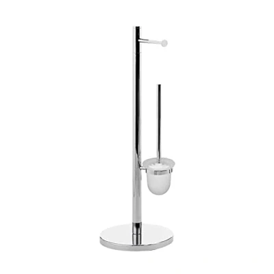 Immagine di Gedy 000027321300000 Tracy WC Rotolo Cromato, Misure e Peso: 78,5X25X25,5 CM &amp; 3,5 kg, Porta Carta igienica scopino Bagno Realizzati in Metallo Vetro, Design R&amp;S, 2 Anni di Garanzia