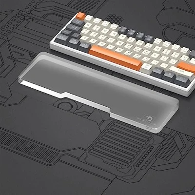 Immagine di MAMBASNAKE Poggiapolsi per Mini 60% Tastiera, Tastiera in Acrylic Premier Acrilico Trasparente Piedi di Gomma Anti slip Keyboard Wrist Rest Office/Gaming/Typing/Laptop