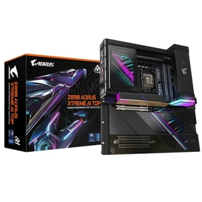 Immagine di GIGABYTE Z890 AORUS XTREME AI TOP Scheda Madre Supporta CPU Intel Core Ultra (Serie 2), VRM a 22+1+2 fasi, fino 9500MHz DDR5 (OC), PCIe 5.0 M.2, Wi Fi 7, Thunderbolt 5