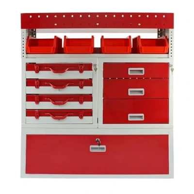 Immagine di Monster Racking Scaffale Universale per Van Rosso Solido Robusto 101,6cm x 117,8cm 36cm