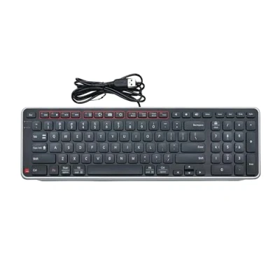 Immagine di Contour Balance Keyboard Tastiera con filo cavo USB Layout USA Super sottile Ergonomica Tastierino numerico + tasti multimediali Casa e ufficio Per Windows Mac