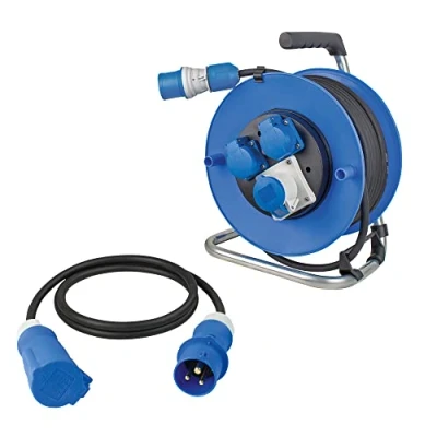 Immagine di as Schwabe Set da campeggio Duo, CEE + cavo di prolunga a 3 poli, 1,5 m, in gomma 25 m e spina CEE, indicatore tensione Powerlight,