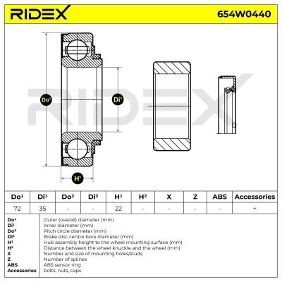 Immagine di MOOG SZ WB 12071 Kit cuscinetto ruota 72 SUZUKI: Samurai SUV, Jimny IV SUV