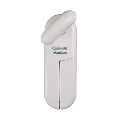 Immagine di Culinare C10015 MagiCan Apriscatole Manuale, Bianco, Plastica, Acciaio Inossidabile, La Nuova e Migliorata Maniglia Comfort Apre Lattine di Qualsiasi Dimensione