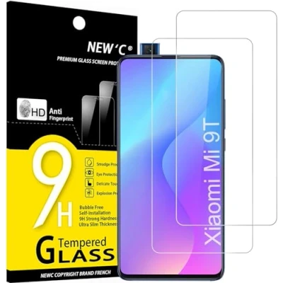 Immagine di NEW&#039;C 2 Pezzi, Vetro Temperato per Xiaomi Mi 9T, 9T Pro, Pellicola Prottetiva Anti Graffio, Impronte, Senza Bolle, Durezza 9H, 0,33mm Ultra Trasparente, Resistente