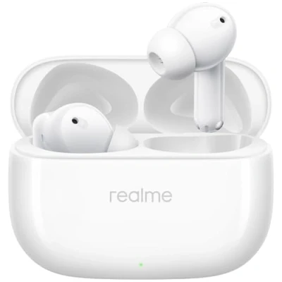Immagine di realme Buds T310, auricolari Bluetooth senza fili, ANC ibrido da 46 dB, driver bassi dinamici 12,4 mm, 40 Ore di Riproduzione Totale, 5.4, audio spaziale a 360, colore bianco