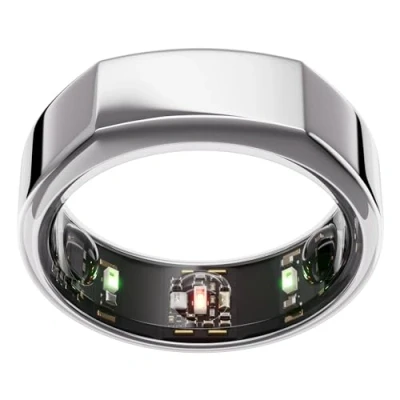 Immagine di Oura Ring Gen3 Heritage Misura 11, Silver Monitora sonno, frequenza cardiaca e fitness Batteria fino a 7 giorni Compatibile con iOS/Android Provalo il kit di misurazione