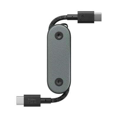 Immagine di Native Union Pocket Cable 60W Cavo di Ricarica Portatile Rinforzato Intrecciato USB C verso Compatibile con iPhone 16, 16Pro,16 ProMax, iPad Pro, iPadAir, S24, Flip 5, Fold 5 (Verde Ardesia)