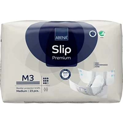 Immagine di ABENA Slip Premium All In One Assorbenti per incontinenza uomini e donne, con etichetta ecologica, da uomo, taglia M 3, vita 70 110 cm, assorbimento 3100 ml, 23 pezzi