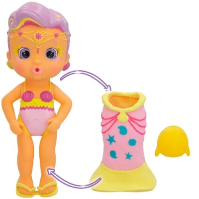 Immagine di Bloopies Sirenetta Magiche Coda Audrey Bambola Sirena con Rimovibile e il suo Amico del Mare, Spruzzano Acqua Fanno Bolle, Gioco da Bagno Giochi d&#039;Acqua per Bambini +2 Anni