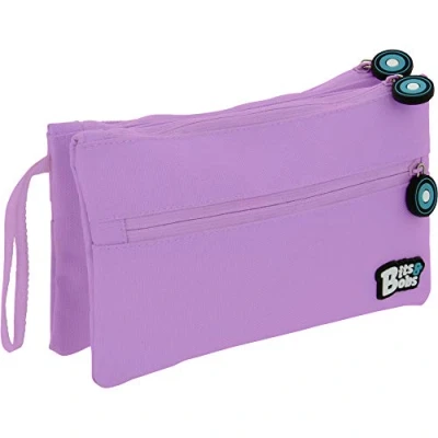 Immagine di Grafoplás 37545364 Astuccio piatto doppio per la scuola, colore: lavanda, 21 x 12 cm, Bits &amp; Bobs