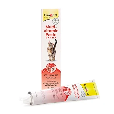 Immagine di GimCat Multi Vitamin Pasta Extra Snack per gatti con beta glucano e omega 3/6 una protezione salutare delle cellule 1 tubetto (1 x 50 g)