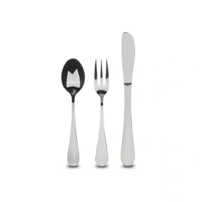 Immagine di BERGNER Q3460 Set di 3 Posate per Bambini, Inox, Collezione Monaco Silver Shiny, Acciaio Inossidabile