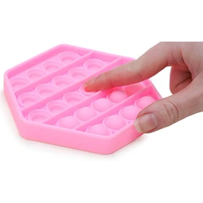 Immagine di Toyland® Push Bubble Pop Giocattolo sensoriale &quot;Pop It&quot; Moltissimo tra cui scegliere (Esagono rosa)