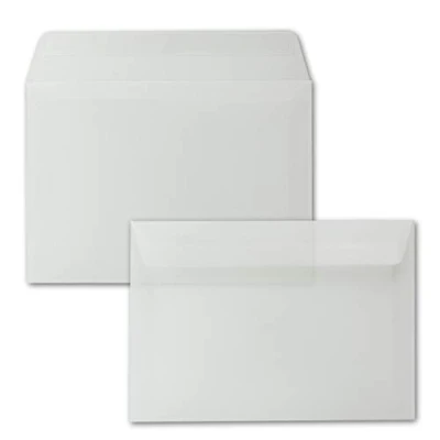 Immagine di 100 buste per lettere, formato DIN C5, 16,2 x 22,9 cm, con chiusura adesiva, trasparenti grandi inviti e biglietti compleanno o matrimonio