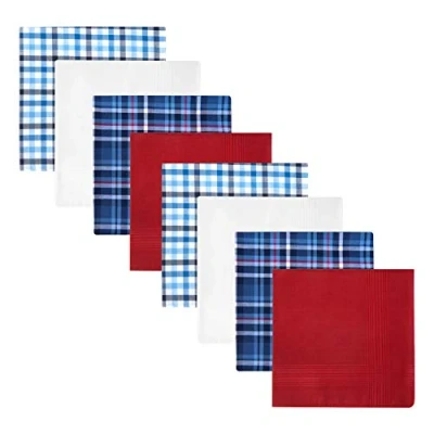 Immagine di Retreez Set di 8 fazzoletti da uomo assortiti in puro cotone e confezione regalo Assorted A5A002 Taglia unica