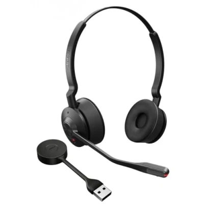 Immagine di Jabra Engage 55 SE Stereo Link400a MS Cuffie On Ear DECT, via cavo Nero Eliminazione del rumore Muto