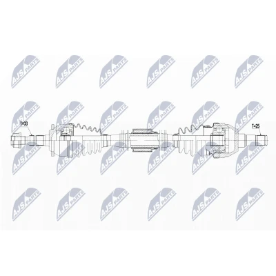 Immagine di NTY NPW PL 067 Albero motore / Semiasse Assale anteriore Dx 997 OPEL: Astra J Hatchback, Sports Tourer