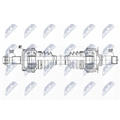 Immagine di NTY NPW ME 138 Albero motore / Semiasse Assale posteriore Sx, Dx, 775mm Trasmissione automatica