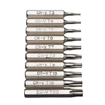 Immagine di WOWOWO Set di Punte per cacciavite Torx CR V da 10 Pezzi T3 T4 T5 T6 T7 T8 T9 T10 T15 T20 Bit Riparazione Mobile Plum Blossoms Testa