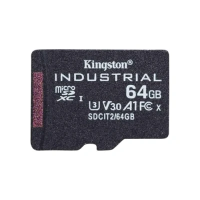 Immagine di Kingston Industrial microSD 64GB microSDHC C10 A1 pSLC Scheda singola senza adattatorer SDCIT2/64GBSP