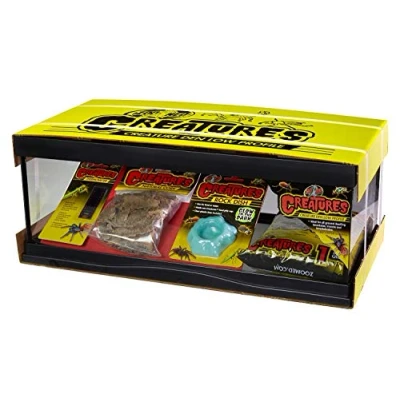Immagine di Zoo Med Creatures Habitat Kit teca terrario in Vetro per Insetti, aracnidi e Piccoli rettili, principiante Tutto Incluso con terricio Accessori, 52x27x20 cm