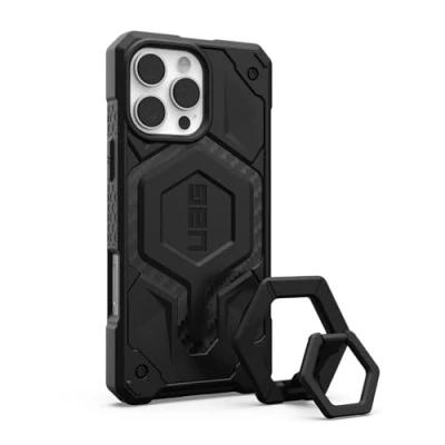 Immagine di Urban Armor Gear Monarch Pro MagSafe Case Bundle Backcover per cellulare Apple iPhone 16 Max Carbone, Nero Compatibile con