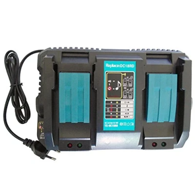 Immagine di Caricatore per Batteria Makita Caricabatterie DC18RD 196933 6 DC18RA DC18RC 18V Doppio 14.4 V 18 BL1815 BL1830 B BL1840 BL1850 BL1415 BL1430 BL1440 BL1450