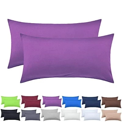Immagine di NatureMark Confezione da 2 federe per cuscini in jersey, dormire lateralmente, cuscino il collo, conformi all’OEKO TEX, 40 x 80 cm, diversi colori e dimensioni, Lila