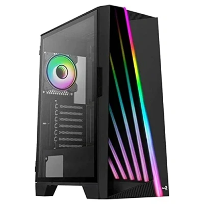 Immagine di Aerocool Mirage ARGB ATX Mid Tower Case, LED Front, Tempered Glass Side Panel, 2x 12cm Fans, Black