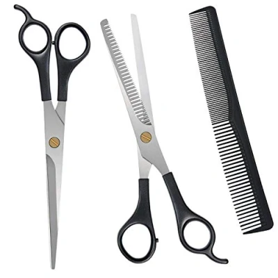 Immagine di URAQT Forbici Parrucchiere Professionali Set, Set per Capelli Barbiere in Acciaio Inossidabile, Taglio Capelli, la Barba e i Baffi Adatto di Uomini Donne