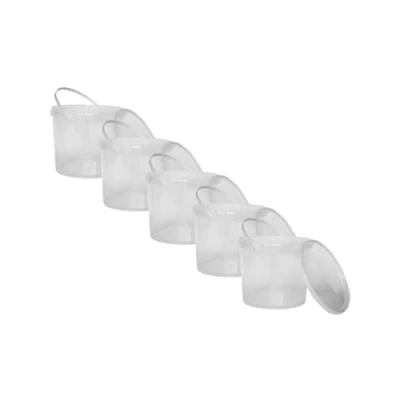 Immagine di Secchio di plastica alimentare Nipter con coperchio, chiaro, 5L x 5 pezzi