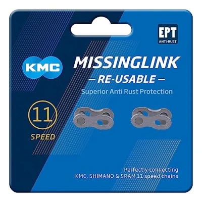 Immagine di KMC ESLABÓN RAPIDO para Cadena 11V X11 REUTILIZABLE Plata, Accesorios y recambios bicis Unisex Adult, Argento, 2 Pares