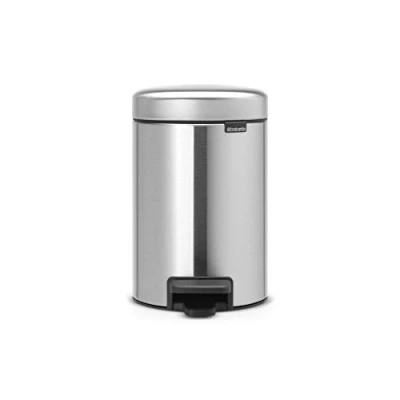Immagine di Brabantia Pedal Bin Newicon Pattumiera a Pedale, Secchio Interno in Plastica, Inox Satinato FPP, 3 lt