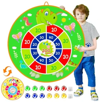 Immagine di Lbsel 25.5&quot; Grande Bersaglio per Freccette Bambini con 12 Palline adesive Interni ed Esterni, Divertente Gioco Feste, Idee Regalo Ragazzi e Ragazze 3 4 5 6 7 8 9 10 11 Anni(65cm)