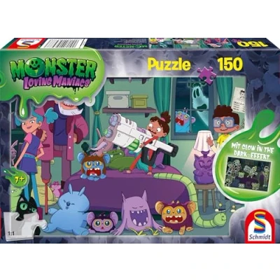 Immagine di Schmidt Spiele 56477 Monster Loving Maniacs, Puzzle per bambini, 150 pezzi, Bo come cacciatore di mostri, Cartone, Multicolore