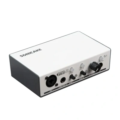 Immagine di SONICAKE Audio Interface professionale a doppio canale preamplificatore analogico con gamma dinamica e potenza di distorsione della modellazione digitale effetti DSP Sonic Cube II