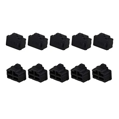 Immagine di Futheda 10 pezzi in silicone Ethernet Hub Port RJ45 anti polvere copertura tappo di protezione connettore spina compatibile con computer TV router nero