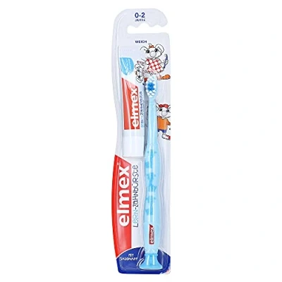 Immagine di elmex Spazzolino da denti 0 a 2 anni, 1 pezzo, adatto all&#039;età, con setole morbide e impugnatura ergonomica, abitua i bambini lavarsi in modo giocoso