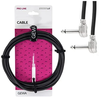 Immagine di Gewa Cavo patch Pro Line 0,3 m, nero, spina REAN, jack angolare 6,3 mm mono mono, 190692