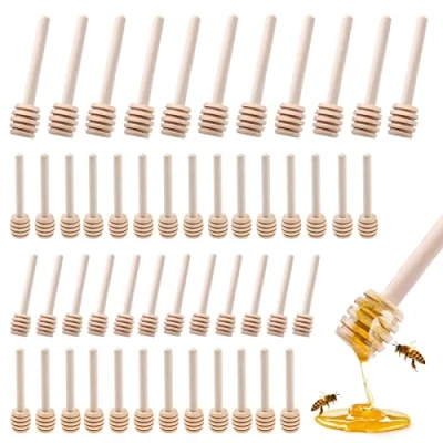 Immagine di YHSKJCD 50 Pezzi Cucchiaini Bastoncini Miele Legno Piccoli Mini,Spargimiele Piccoli,Spargimiele Mini 8 cm Bastoncino piccoloper Vaso di Jar Ringraziamento Matrimonio Battesimo