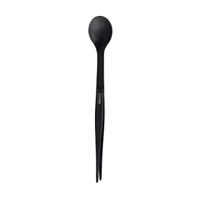 Immagine di triangle 50 493 17 01_B Probierlöffel FinalTouch mit Pinzette schwarz professionelle Qualität 2 in1 Löffel und Küchenpinzette